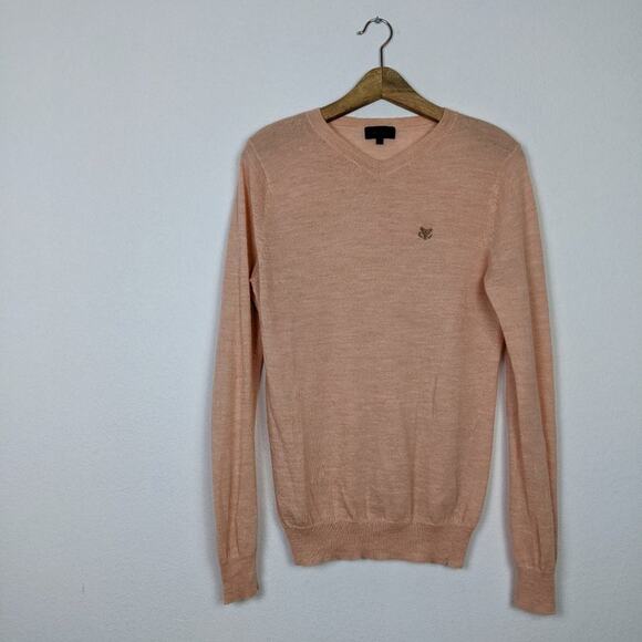 A.P.C. Men's Wool Blend Peach V-Neck Sweater Size L - Picture 3 of 7